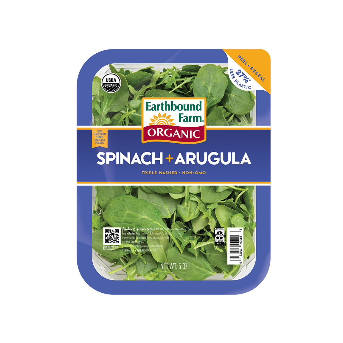 OG SPINACH/ARUGULA 6/5OZ